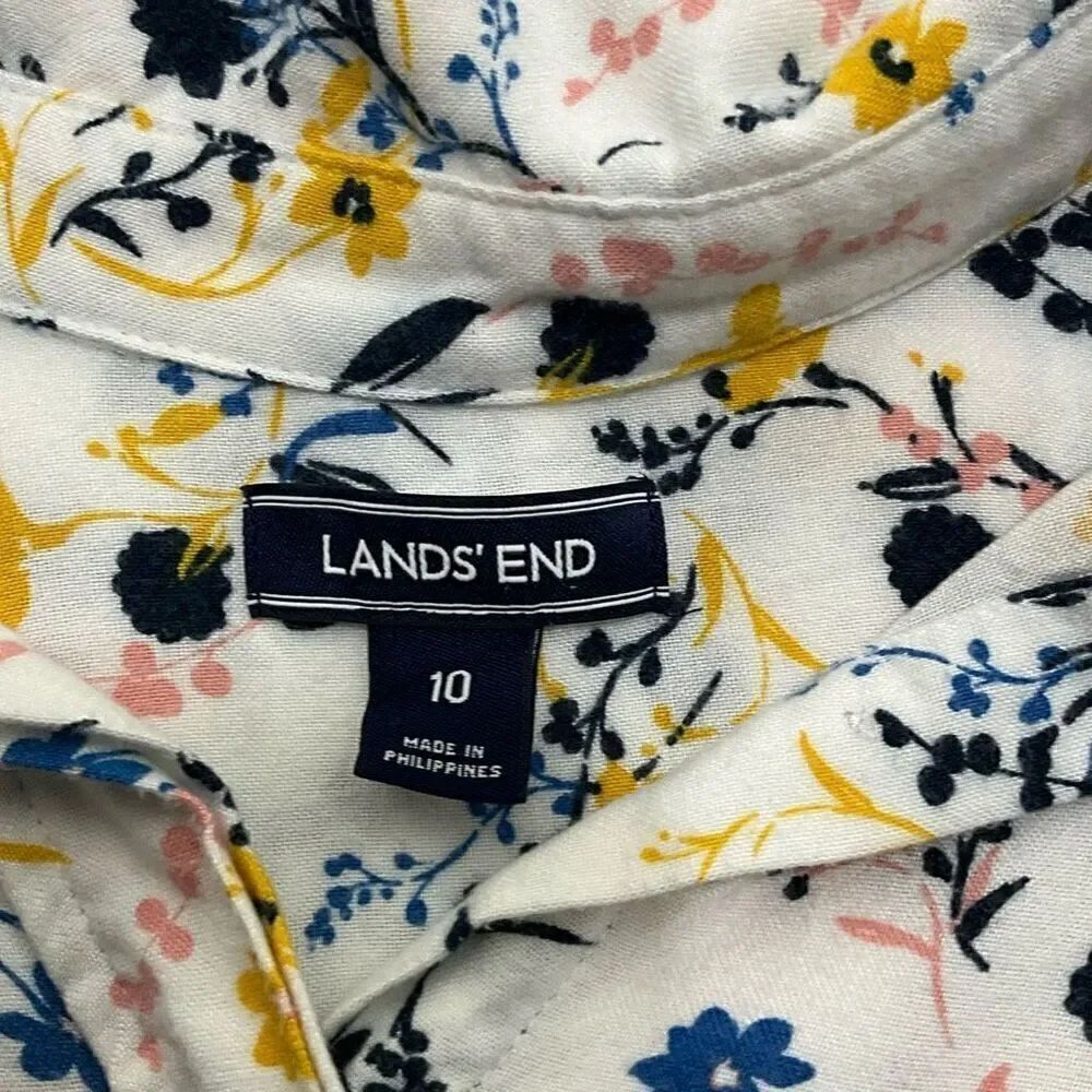 LANDS’ END Long Sleeve Floral Shirt - Picture 4 of 5